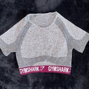 Gymshark Heather Gray and Purple Crop Top